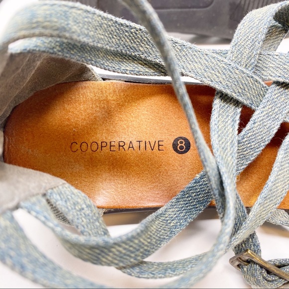 Urban Outfitters | Cooperative | Distressed Denim Strappy Sandal Size 8 - Picture 10 of 10
